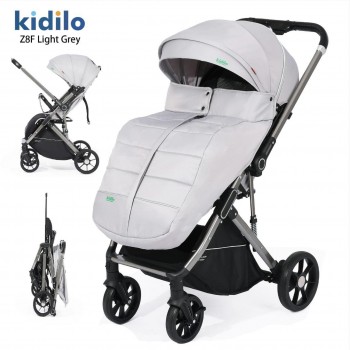 Poussette Valise KIDILO Z8F Avec cache pieds Gris