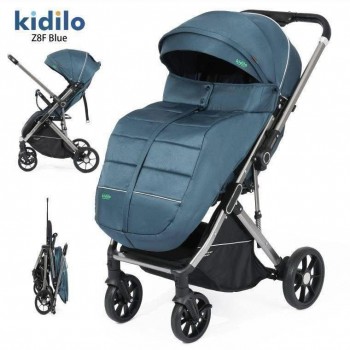 Poussette Valise KIDILO Z8F Avec cache pieds Bleu