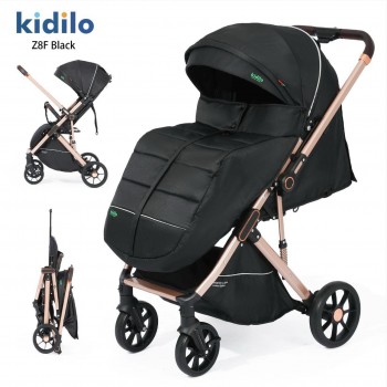 Poussette Valise KIDILO Z8F Avec cache pieds Noir